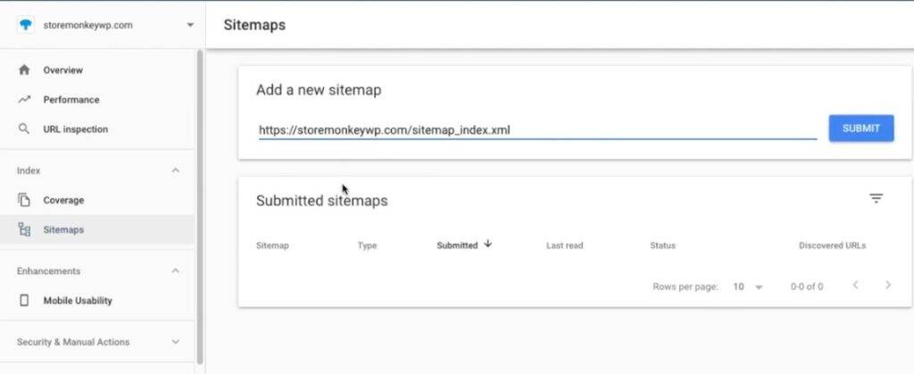 Submitting Sitemap To Google Search Console, step 3